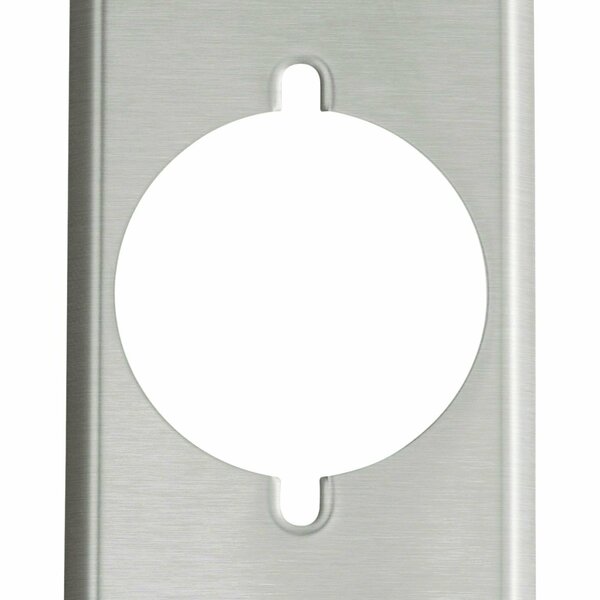 Cooper Industries Eaton Power Outlet Wallplate, 5-1/4 in L, 3-3/4 in W, 1-Gang, Stainless Steel, Brushed Satin, Screw 93221-BOX